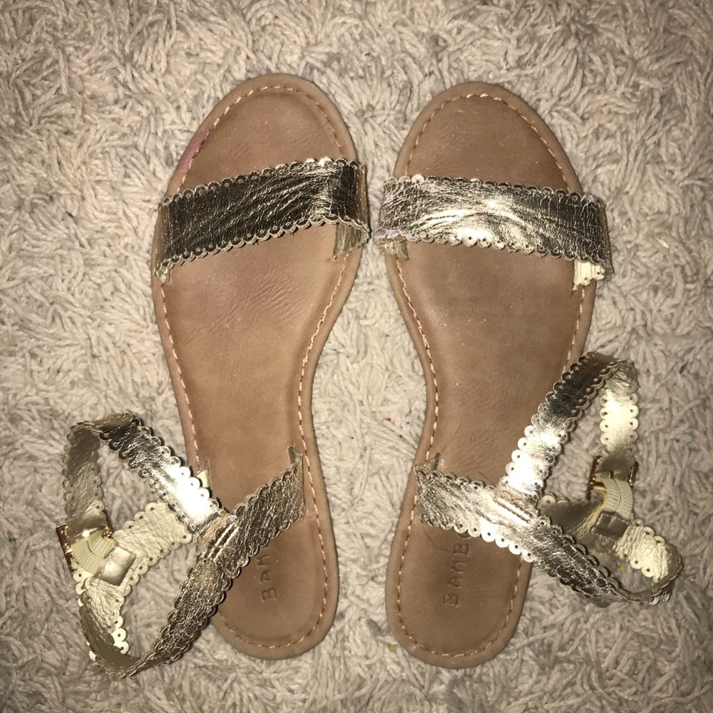 Bamboo Strappy Gold Sandals